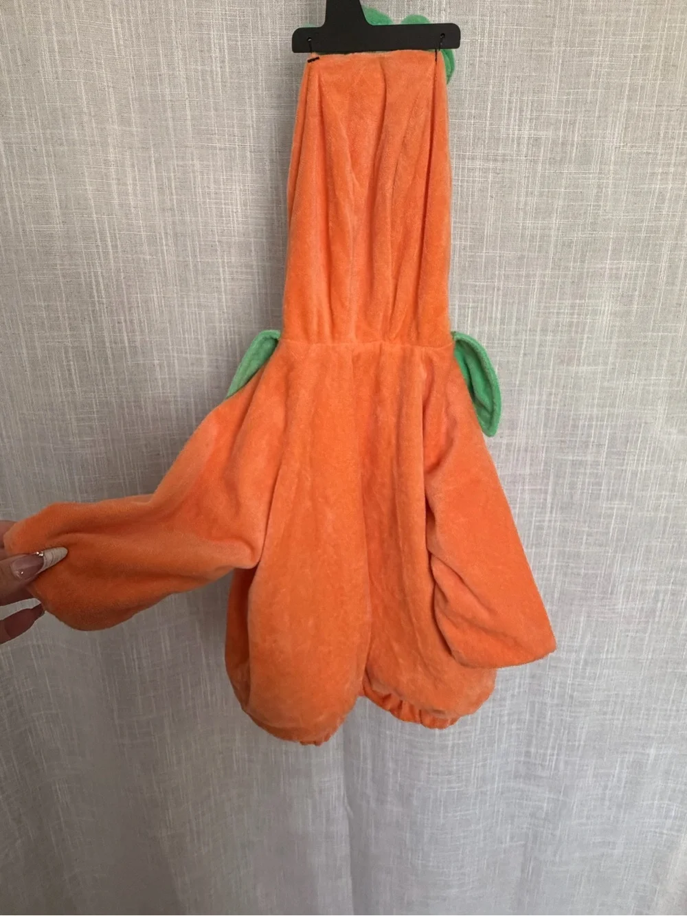 Target Orange Pumpkin Hooded Costume with Green Leaf Collar